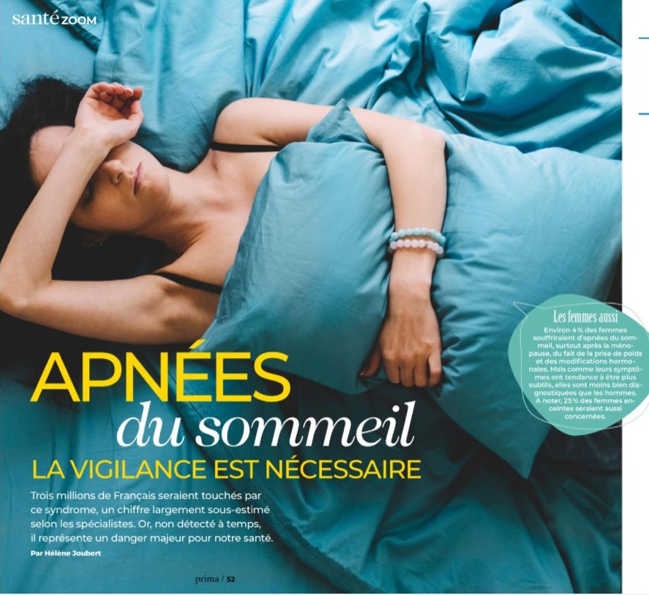 Apnées du sommeil, les pathologies à surveiller : un dossier complet sur les apnées du sommeil à lire dans le magazine PRIMA.